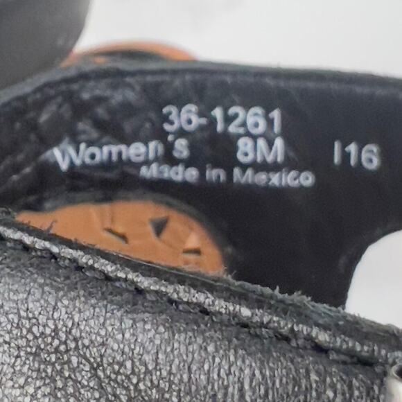 TRASK LASER CUT LEATHER SLINGBACK HEELED SANDALS IN BLACK NWOB WOMEN'S SIZE 8 - Picture 9 of 13